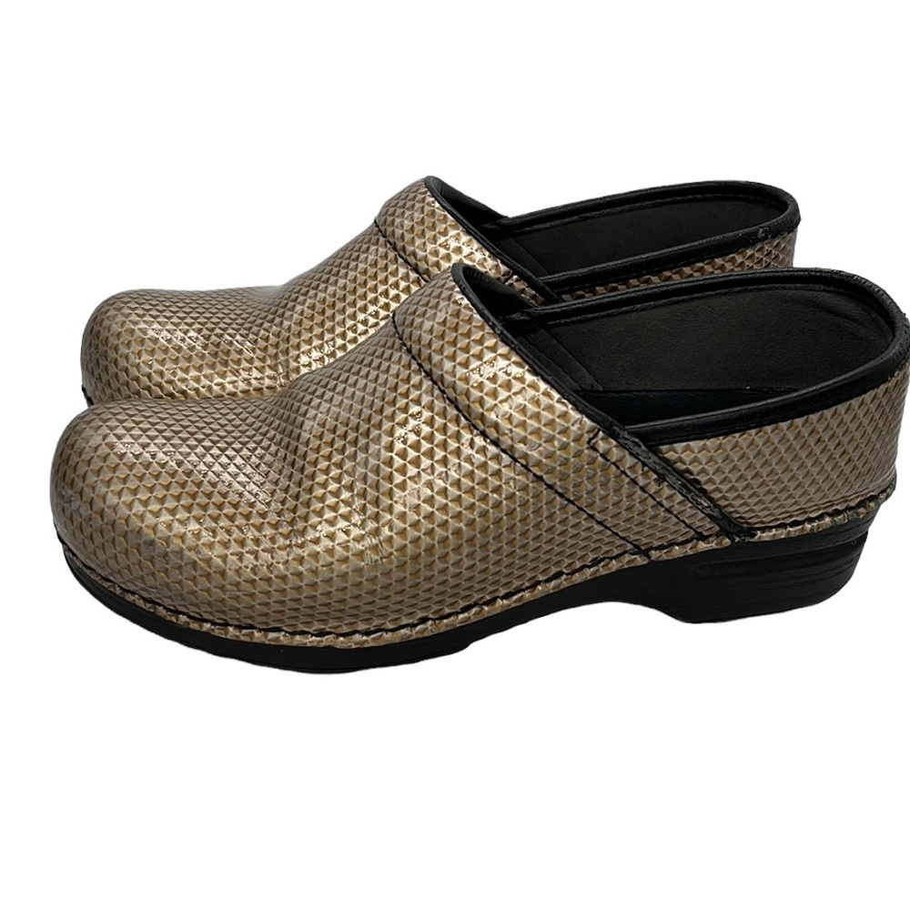 Dansko Gold Geometric Pattern Clogs - image 2
